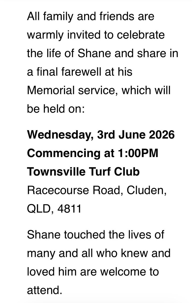 stevejoseph69's tweet photo. Tragic situation 
Rest in Peace Shane https://t.co/ezfgxA7dlJ