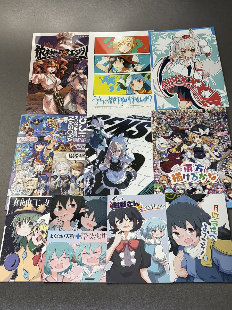 JSVtIiyMiR6fgy3's tweet photo. 東方名華祭　戦利品です。
例大祭と違ってあまり行かない所にも行けたから貴重な体験しました。
#東方名華祭 https://t.co/rPlKDu8Nlg