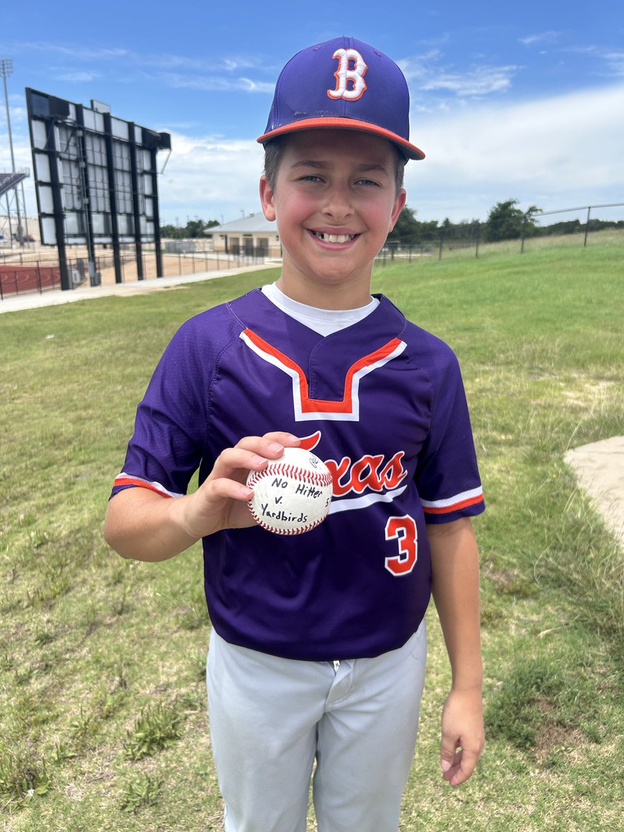 CoachDPearce's tweet photo. Good opening weekend to summer for my boys!  Brooks threw a No Hitter, played great behind the plate, and went 5 for 7 hitting with 2 walks and a HBP!  
Chance had some good golf action and finished today with a good showing at the @SMUFB camp!  Ready for strength camp tomorrow! https://t.co/FSAyBqbIq2