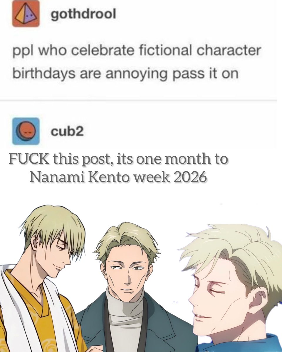 Nanamis_love's tweet photo. One month to Nanami week! Cant wait #NANAMIWEEK2026 https://t.co/WDpydbLlUU