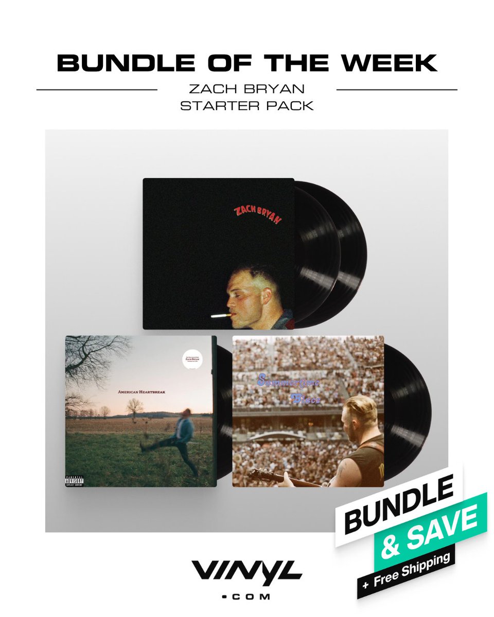 vinyldotcom's tweet photo. No frills. Just feeling. 🖤
This week’s Bundle of the Week: Zach Bryan Starter Pack 💿
Three albums. All heart.
🎶 Shop now at
https://t.co/SJTCD5x3BJ

#vinyladdict #vinylcollection #zachbryan
#BuyVinyl #BuyRecords #BuyVinylRecords #OnlineVinylShop #OnlineVinylStore https://t.co/NdFAE6Qmwa