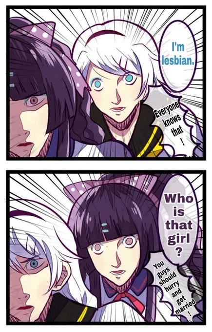 Yeah sure kiamei is implied lesbian sure sure 