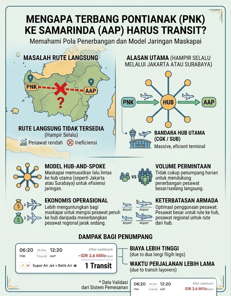 bukanpamanmu's tweet photo. masih bingung kenapa kalau terbang dari Pontianak ke Samarinda mesti transit ke Jakarta atau Surabaya dulu?

kalau ilmu geografi gw bener kan harusnya sebelah mereka yaaa 😅 

rupanya karena ini 🤯🤯
paman kira karena mesti izin dengan Pak Presiden dulu 😅 https://t.co/n4CYCiC5tm