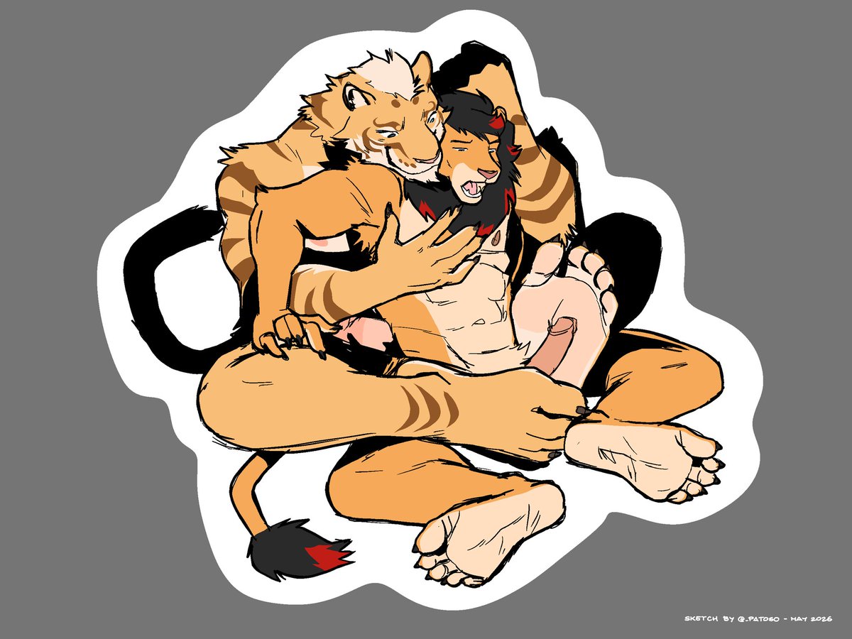 _patoso's tweet photo. Pampering
Sketch for @leoner256 
#furry #feet #nsfw https://t.co/nc1HKyxAbu