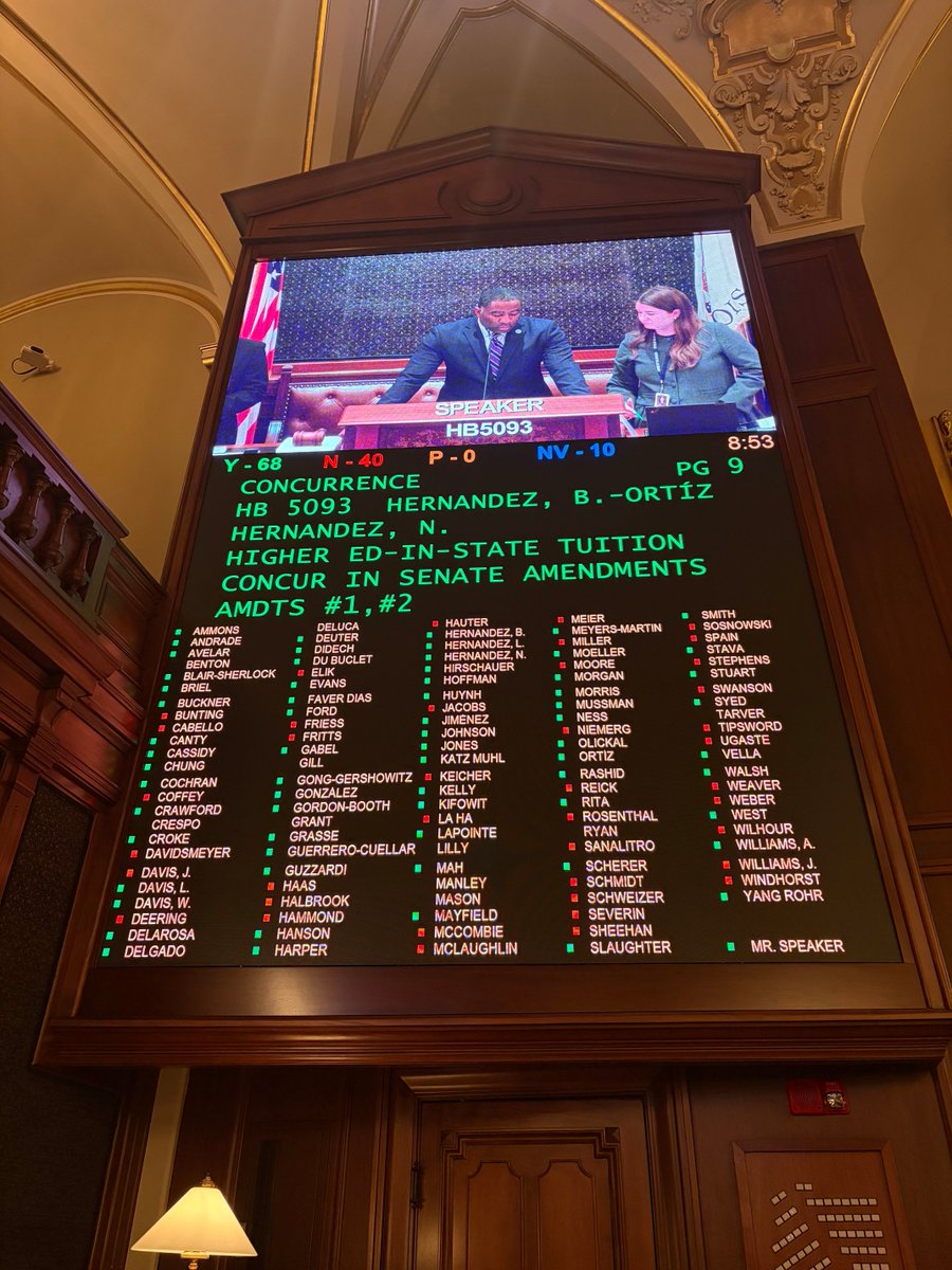 adamniemerg's tweet photo. Final action on HB5093. Allowing ILLEGAL IMMIGRANTS IN STATE TUITION RATES! If you are from a surrounding state and want to attend an Illinois university you will PAY MORE than illegal immigrants. https://t.co/yGD9HCBKsk