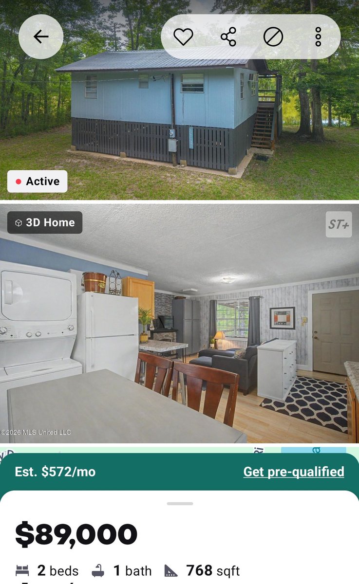 PlainMediocre's tweet photo. @Thepeoplesfool @BowTiedOdin This is a converted hunting cabin sold as a starter home in the poorest state in the country and the one of the poorest counties.  This is insulting. https://t.co/9NFtz0vP6j