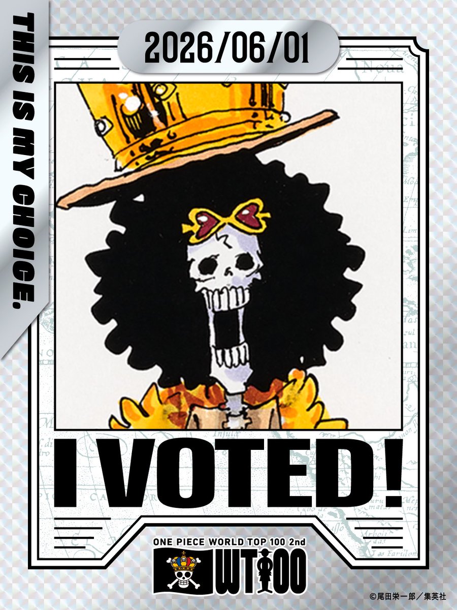 iccha_op's tweet photo. 第2回 ONE PIECE キャラクター世界人気投票

「ブルック」
「ネフェルタリ・ビビ」に投票しました！
https://t.co/lnauWDAJDn
#ONEPIECE #ONEPIECE_WT100 https://t.co/uHlWC0B7Ug