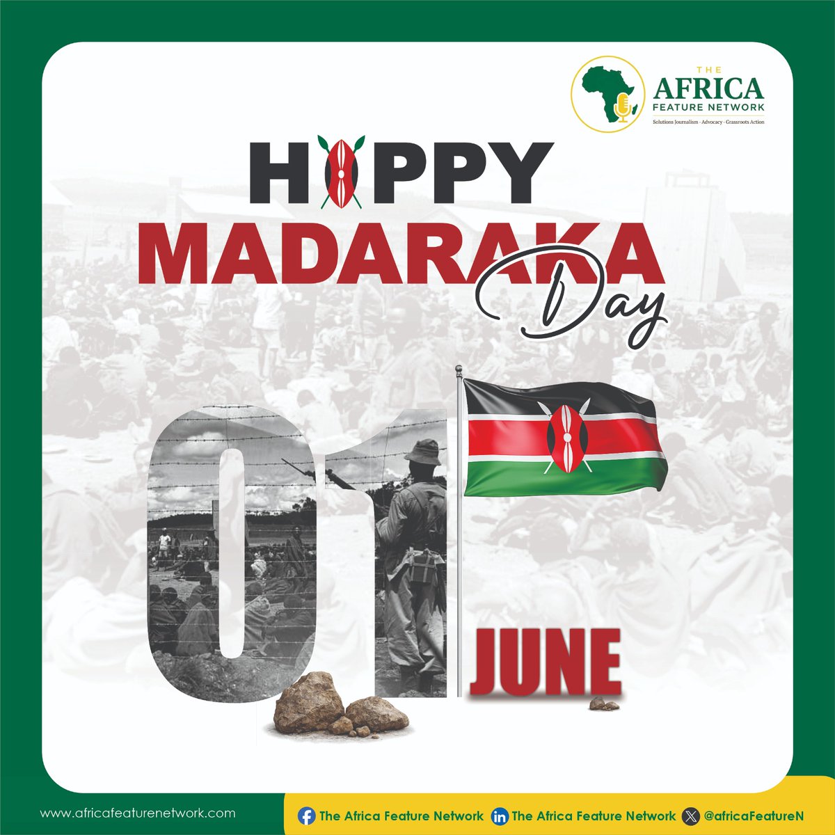africafeatureN's tweet photo. Sixty-three years ago, Kenyans took a decisive step toward governing themselves. It was a declaration that their future would no longer be written for them, but by them.

And that spirit remains relevant today. Every time communities tell their own stories, every time young people challenge the status quo, every time citizens hold leaders accountable, the promise of Madaraka lives on.

As we celebrate this day, we honour those who fought for freedom and those who continue the work of building a more informed, just, and prosperous society.

Happy Madaraka Day, Kenya.

#MadarakaDay 
#Miles4MealsAndDignityRun #AFNDrivingAfricassocialtransformation