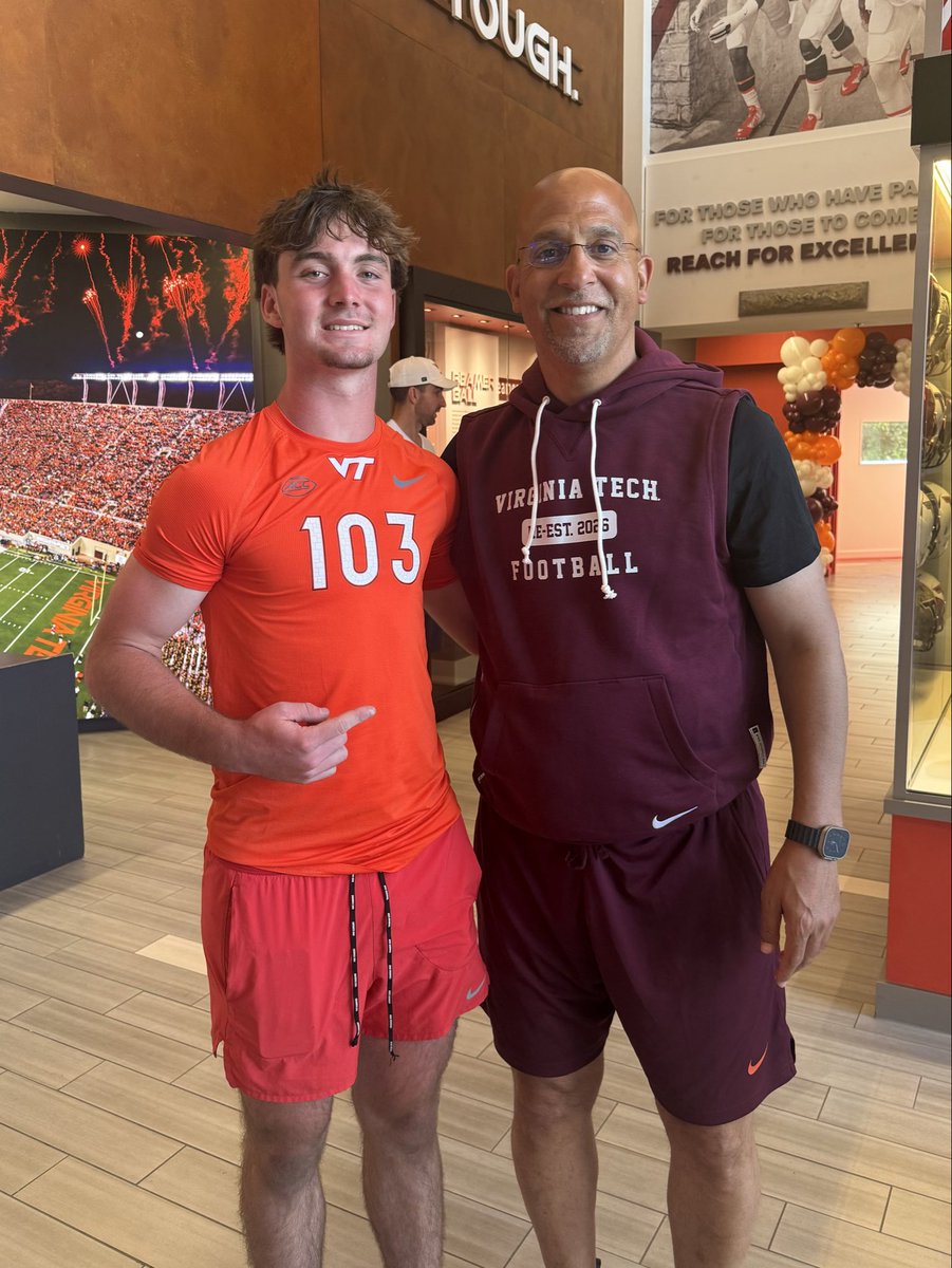 kamden_13's tweet photo. Great work at @HokiesFB 🦃 camp today!  Blessed to be recognized as one of the top QBs and have the opportunity to meet with @coachjfranklin after camp!  I appreciate the coaching from @DannyOBrienQB @Coach_Moyseenko @Coachcrist1 Can’t wait to be back. @coach_norv @AndyFrankVT 
#Hokies | #SetInStone | #LetsGoHokies
#RecruitUnion #EAT26

@RobStowe4 @Jay_Stowe15 
@QBC_Atlanta @CoachDougSaylor 
@tballardqbcoach @TomLoy247 @BVEvery @RustyMansell_ @ChadSimmons_ @EvanGWatkins247  @SWiltfong_ @samspiegs @adamgorney @najehwilk @Dale_Dowden @CalebSisk_ @__AustinButler @RecruitGeorgia @Stumpf_Brian @DemetricDWarren @NwGaFootball @NE_GA_Recruits @PrepRedzoneGA @PlayBookAthlete @DFO_AJ