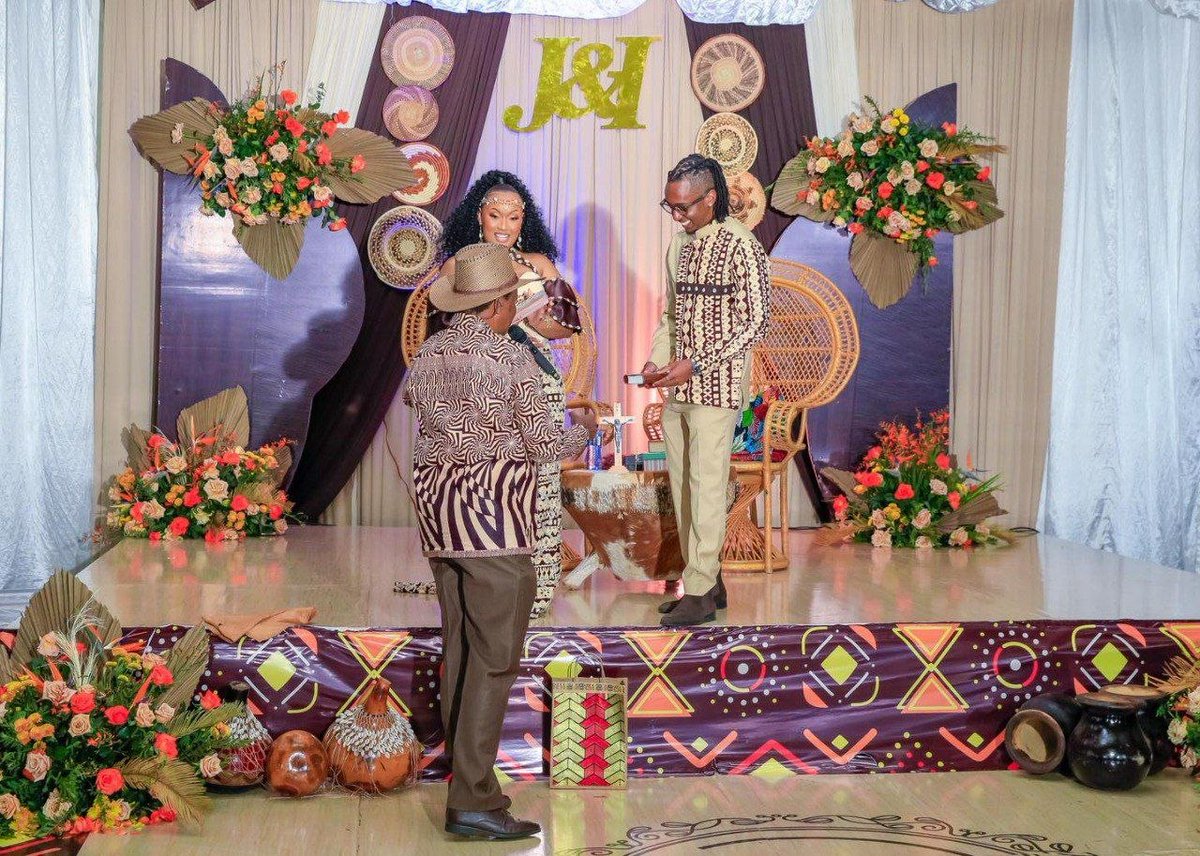 LittleSteps_BS's tweet photo. 💍❤️ LOVE IN THE AIR! Kirinyaga Governor Anne Waiguru’s son, Ian, has officially tied the knot with his longtime girlfriend, Joanne, in a stunning traditional wedding ceremony attended by family and close friends. https://t.co/bXDzLimAYm