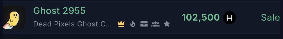 RonnieRipple603's tweet photo. I did a thing tonight! Sold my gold ghost for 102,000 hedera-hashgraph:native  @deadpixels_club 🔥🔥 what a sale! I wonder what kind of ghost I should buy now! I’ve had my eyes on some beautiful zombies ❤️ https://t.co/YbFeFIYew2