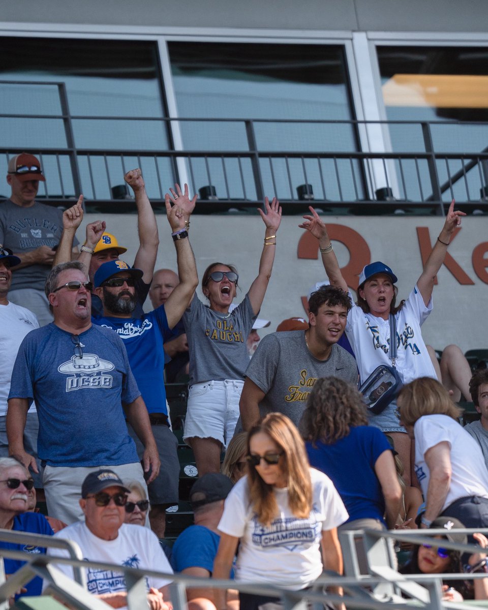 Gaucho fans in the stands at the Austin Regional cheering on the team.