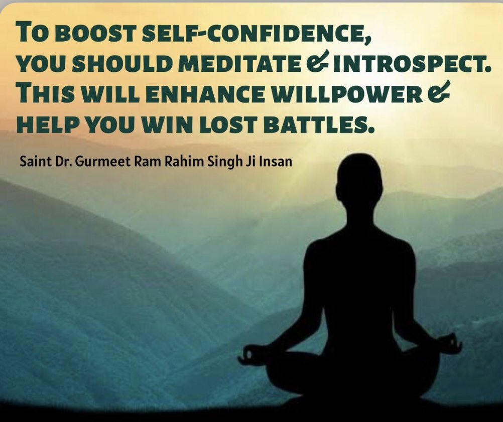 PrernaInsa1's tweet photo. #BoostYourConfidence via Meditation and pranayam.From Monday,we start our week,So we should start the week by thinking that we will do more Meditation and Yoga this week.
#MondayMotivation .Our inspirational source one and only ...Saint Gurmeet Ram Rahim Ji 🙏🏻🙏🏻 https://t.co/APNKoBAcpT