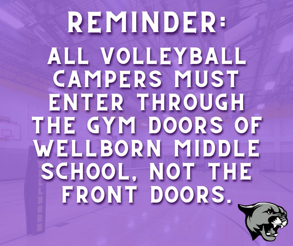 CSHSVball's tweet photo. CAMP STARTS TOMORROW! 
Campers, make sure you enter through the GYM DOORS of WMS, not the front doors. https://t.co/Kl15CIc7zx