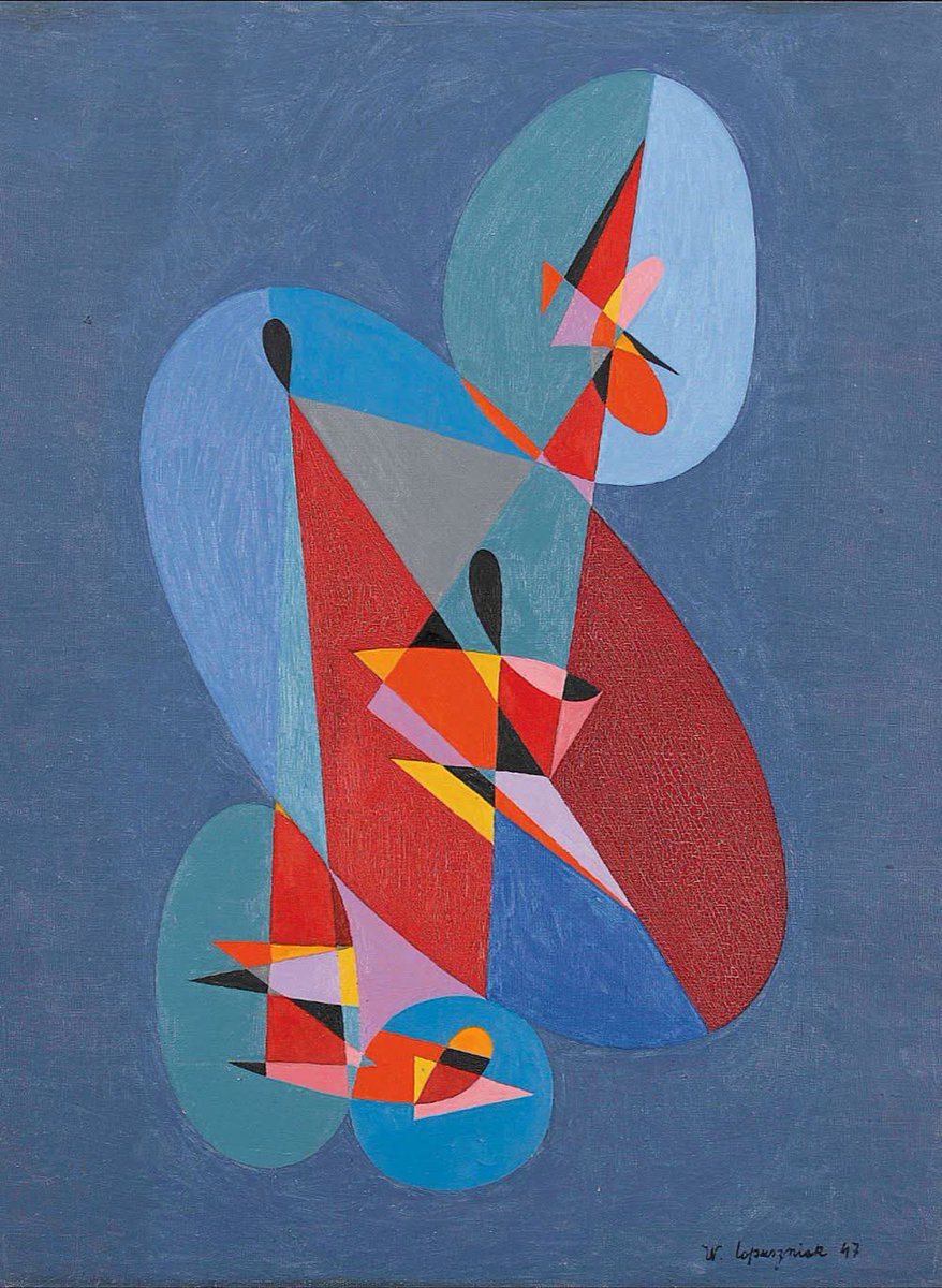 gisellecaldei3's tweet photo. Wladyslav Lopuzniak (Polish,1904-1995) Untitled (Geometrische Komposition) 1947 (oil,canvas) Private coll. https://t.co/xIfUZWTQPn