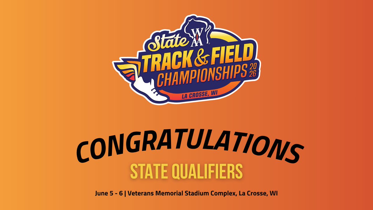 wiaawi's tweet photo. Heat sheets are SET! Congratulations to all the Track & Field State Qualifiers, the 2026 WIAA State Meet will take place on Friday & Saturday, June 5-6 in La Crosse, WI. Good luck to all!🏃‍♀️🏃🏽#wiaatrack 

📋 D1: https://t.co/UCT75nSj1m

📋 D2: https://t.co/X7u7lCuhWs

📋 D3: https://t.co/K6DFHRC3nO

📋 WHEELCHAIR: https://t.co/ILZ3TV0J57

📍 STATE INFO: https://t.co/xiXpqrnT7L