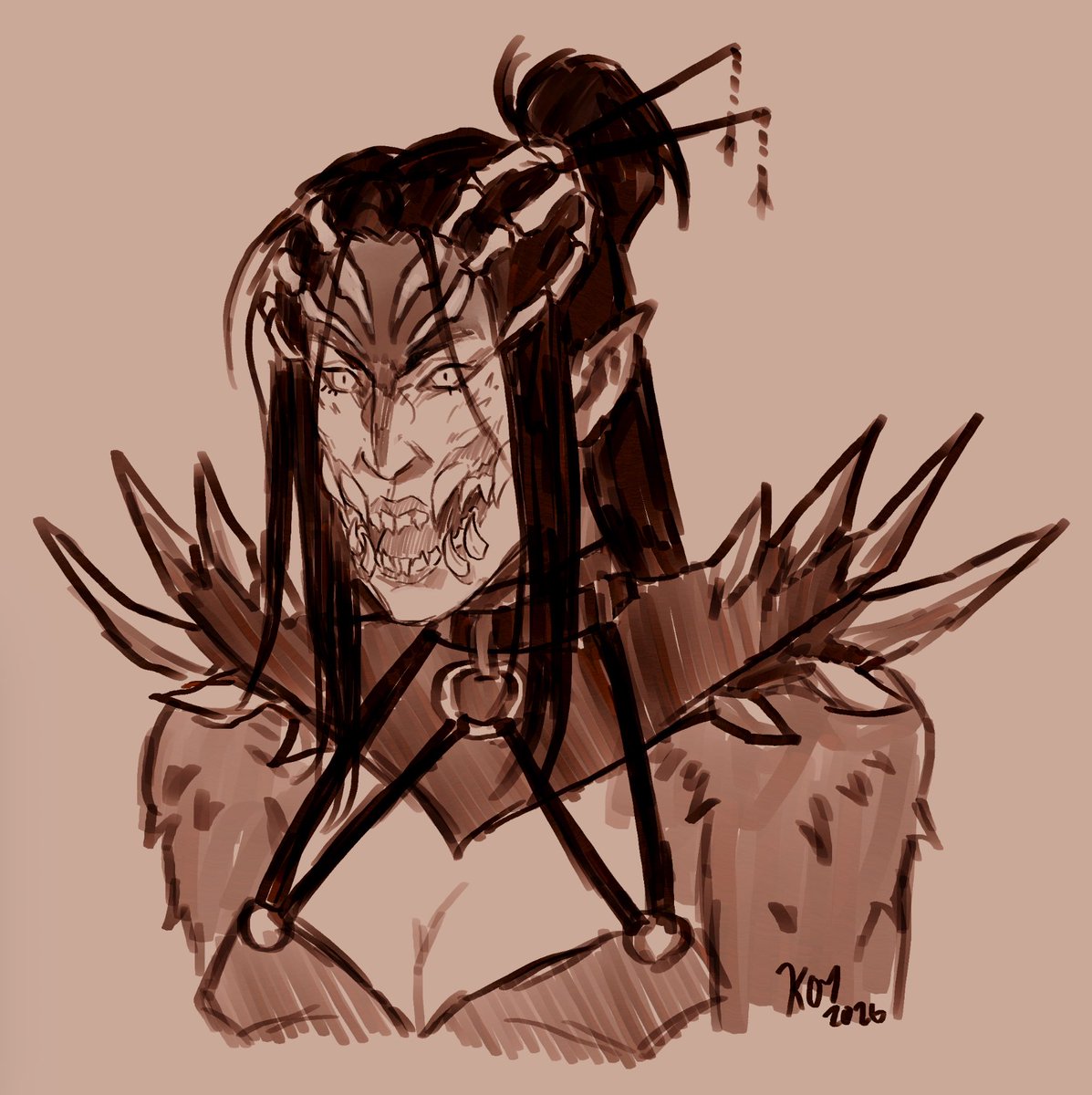 WanderingKoyote's tweet photo. Angry Mileena 
#KoyoteKombat https://t.co/tEL7nlisdq