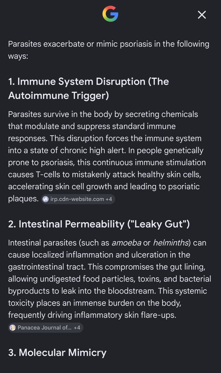 TV369369's tweet photo. @ChungDinh73379 @pharmacyinusa She probably started the parasite removal because, parasitic infections often mimic psoriasis. https://t.co/g1OykrweuL