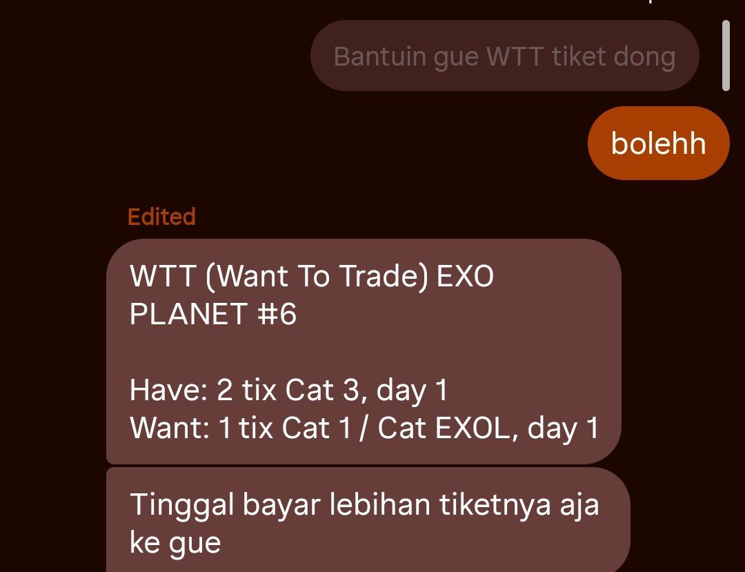 ch0c0cipaa's tweet photo. WTT tiket EXO‼️COD Venue atau ga pas tuker tiket bareng
#EXO #konser https://t.co/wTc7Wp2GqS