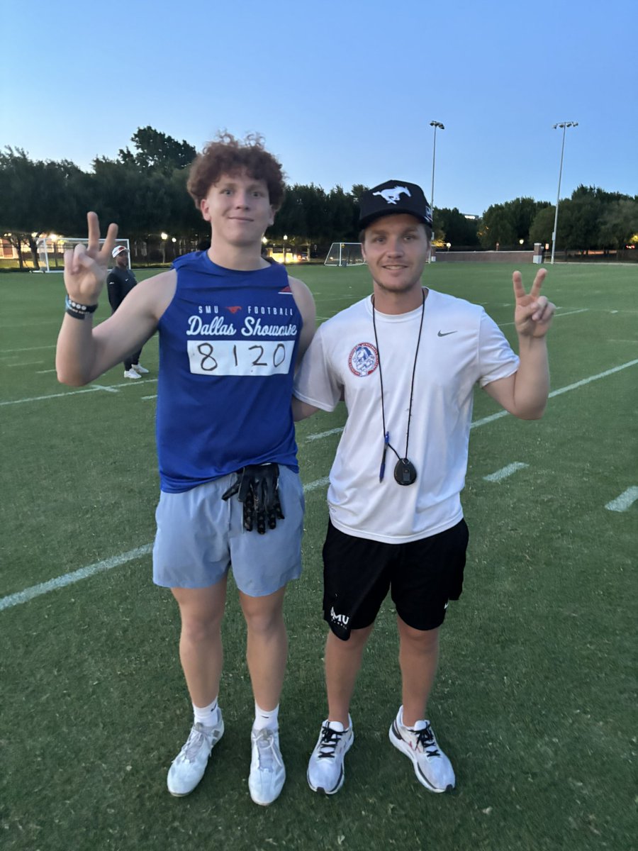 ConnorVary's tweet photo. Had a great experience at the SMU camp today, learning and competing, had great conversations with @_ParkerStone and @CoachPardee 
@HebronFootball @CoachTowels @CoachClay29 https://t.co/i2avW6113k