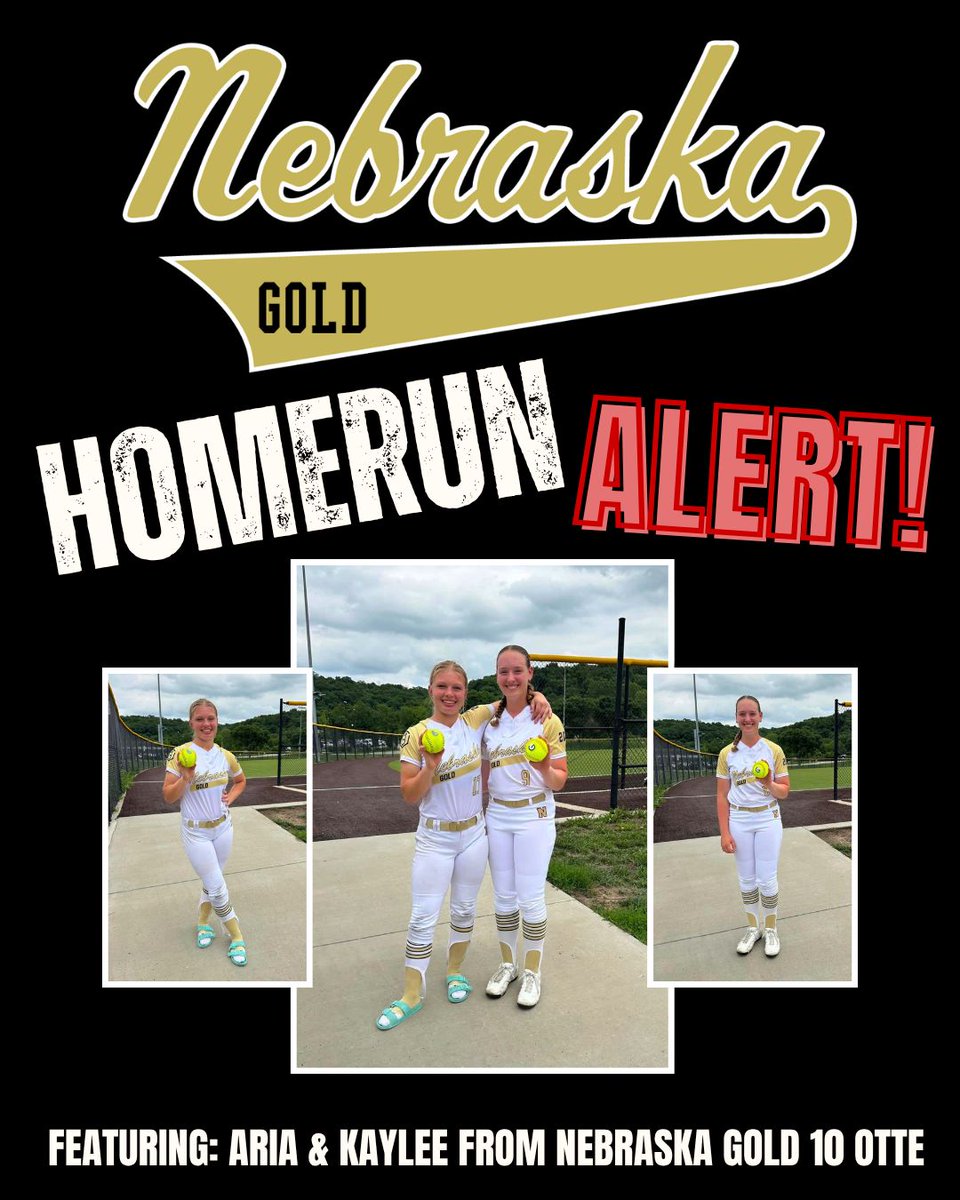 MillardUnited's tweet photo. BOMBS AWAYYYYYYY💣️💥💣️💥💣️💥💣️💥💣️💥

Aria and Kaylee had big time homers in tournament play this weekend! Way to go ladies!🥎 

#Homerun #PlayUnited #NebraskaGold https://t.co/oFkh1AxHiP