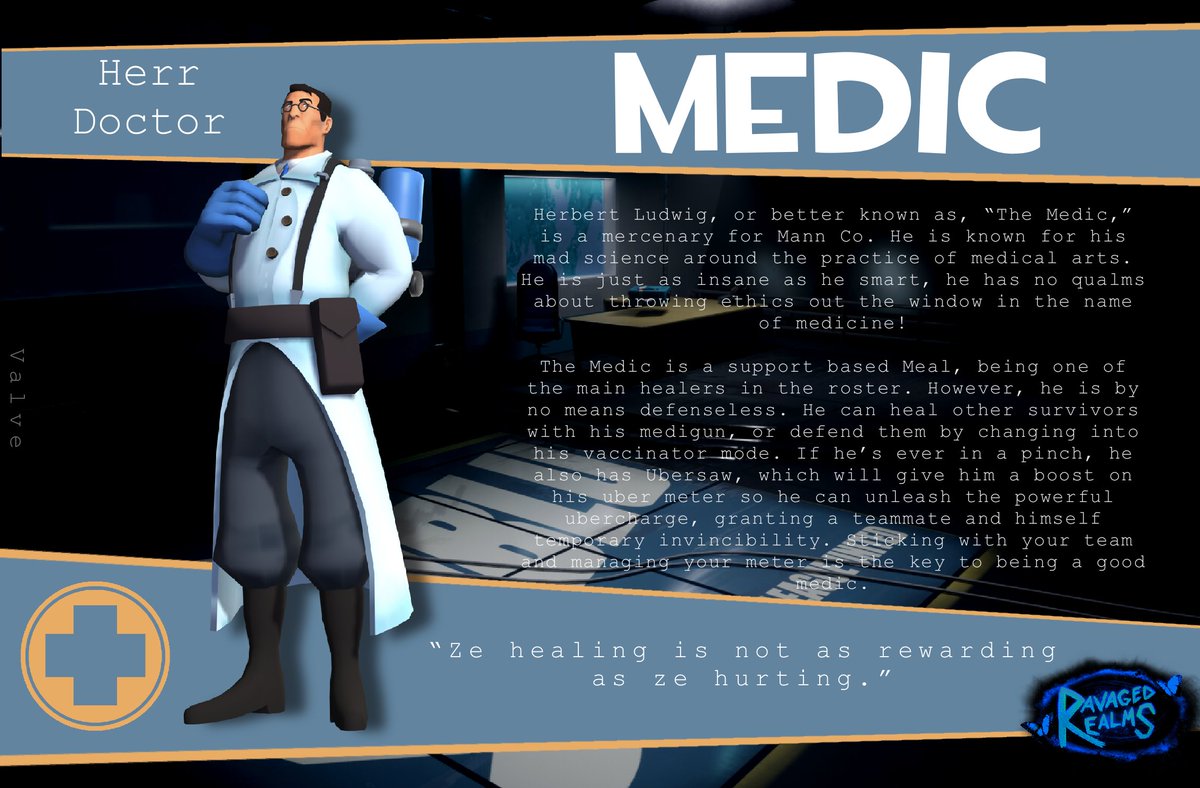 RavagedRealms's tweet photo. Meet the Medic
Medic model and Info card for Ravaged Realms!
#tf2 #medictf2 #asym #robloxasymmetrical #RavagedRealms https://t.co/p3lEygmSeK