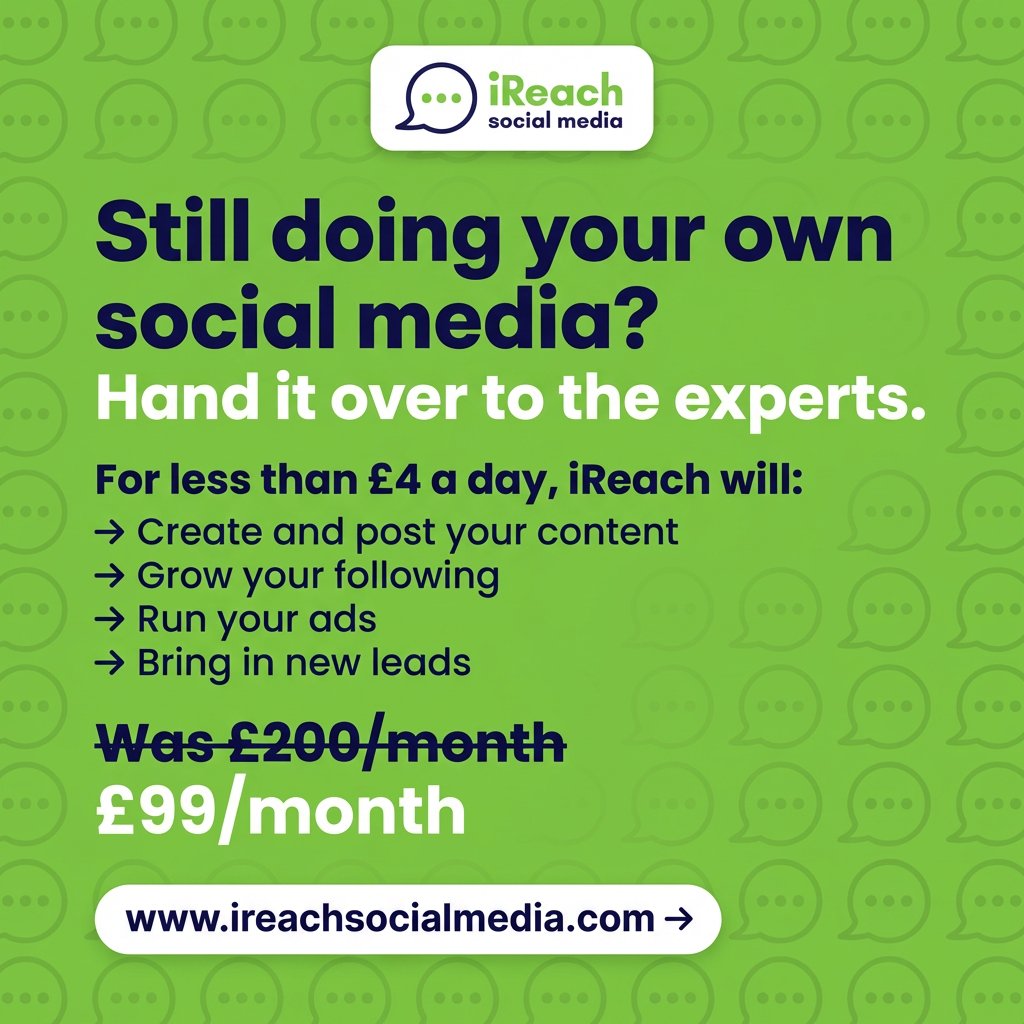 iReachsocialmed's tweet photo. 📢 Your competitors are showing up online… are you?

If you’re not posting consistently, you’re losing customers.

We will fix that for you — professionally and affordably.
🔥 Now only £99/month
📩 Get started today
👉 https://t.co/MUjmL5uRZz
#UKBusiness #StayVisible https://t.co/lpUcOwXk6C