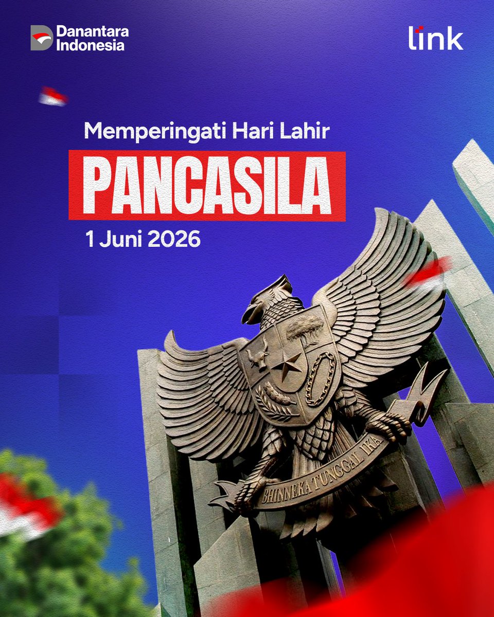atmlinkofficial's tweet photo. Selamat Hari Kelahiran Pancasila, 1 Juni 2025. Bersama, kita jaga nilai-nilai Pancasila sebagai pondasi kokoh dalam membangun bangsa dan memberikan kontribusi terbaik untuk Indonesia.

#ATMLink #ATMLinkUntukSemua https://t.co/JxAYMwkFm8