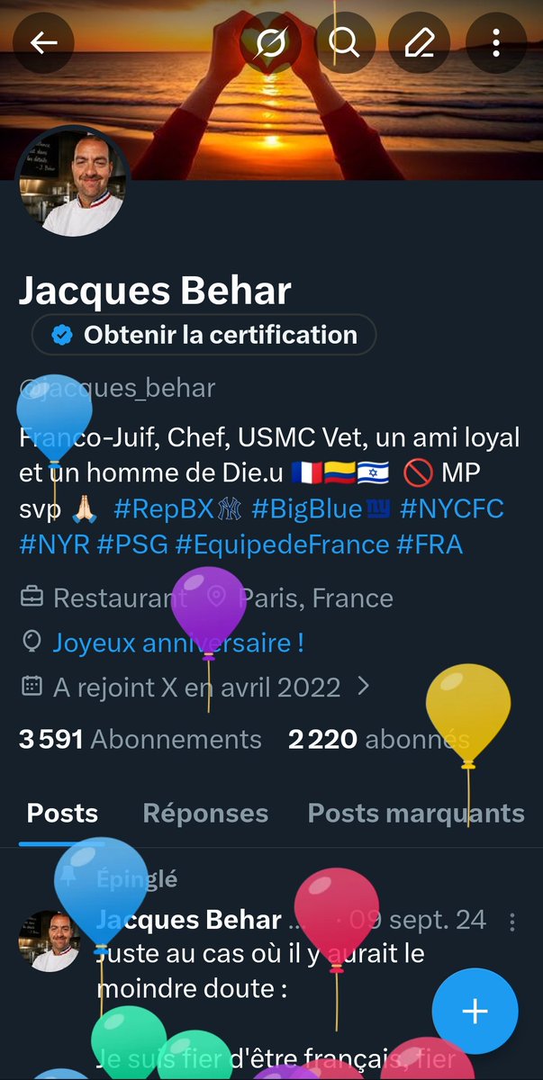 jacques_behar's tweet photo. Bonjour à tous, j'espère que vous allez bien..

Enfin c'est le jour de mon anniversaire 🎂🎂🎂

Je ne peux pas croire que j'ai des 45 ans 🫣🫣🫣
Aussi improbable mais à Die.u Merci pour chaque bénédiction 🙏🏻🙏🏻🙏🏻

Belle journée à vous tous,

Je vous kiffe 🫶🏻🫶🏻🫶🏻
#monanniversaire https://t.co/DOGNc9TdUs