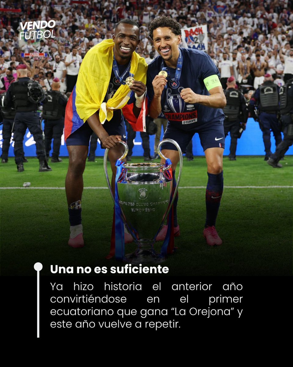 vendo_futbol's tweet photo. PACHO HACE HISTORIA PARA ECUADOR 🇪🇨
Willian Pacho se convirtió en el primer futbolista ecuatoriano en conquistar dos Champions League y además lograrlo de forma consecutiva.
#WillianPacho #Ecuador #ChampionsLeague #FutbolEcuatoriano #Historia https://t.co/MQWrn2EETi