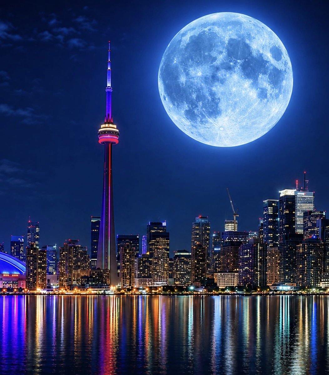 EucileneComment's tweet photo. 🌕✨ Canadians had a chance to witness a rare Blue Moon in the early hours of May 31, as the second full moon of the month lit up skies across the country 🇨🇦

Despite its name, the moon doesn’t actually appear blue. 🌙💙
A Blue Moon is the term used when two full moons occur within the same calendar month a rare celestial event that makes the night sky even more special. ✨

Did you get to see it? 👀🌌
#Toronto