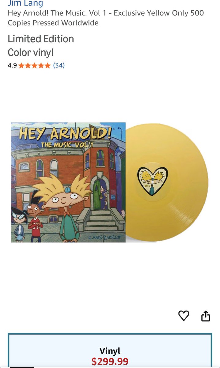 arrjaybeeess's tweet photo. @heyarnoldshots This a $500 vinyl https://t.co/gH8CK2NvX6