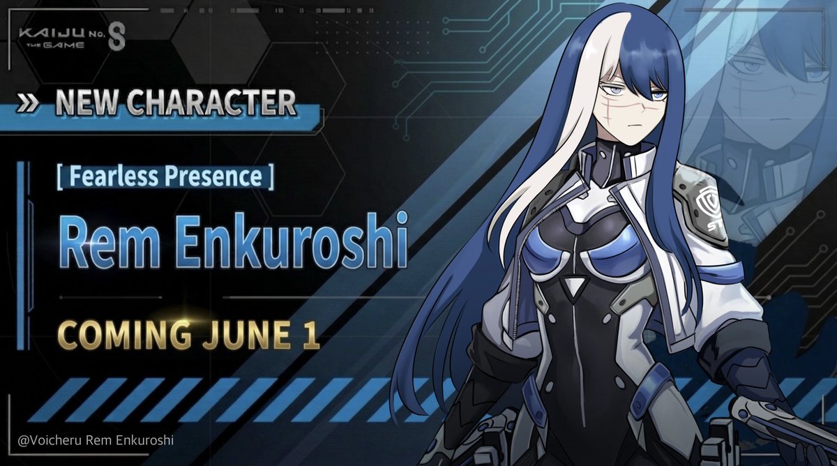 Voicheru's tweet photo. [CLOZER] X - Over Rem Enkuroshi STL Suit 

THIS IS MY ORIGINAL CHARACTER Rem belongs to me and was drawn by me!!!

The X - Over STL suit + Her weapon the nunchaku Orthros X

Rem uses her signature nunchakus, now enhanced with dimensional energy thanks to Suited. Their plasma wires can multiply and bind together to restrain massive kaiju, and the faster she swings them or the more resistance they face the stronger they become. 🩵🦖⚡

#remenkuroshi #voicheru #kaijuno8 #anime #KaijuNo8THEGAME