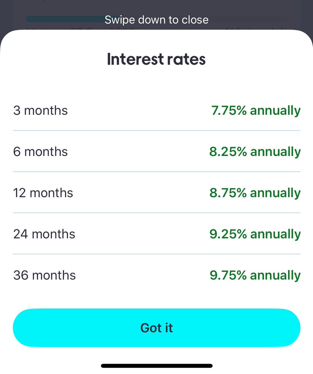 MoneyRehab_'s tweet photo. Just came across this on TymeBank…. They now have up to 36 months fixed deposit. Optionality bafethu!!! 🤝🏽 https://t.co/7DRfoRpqgR