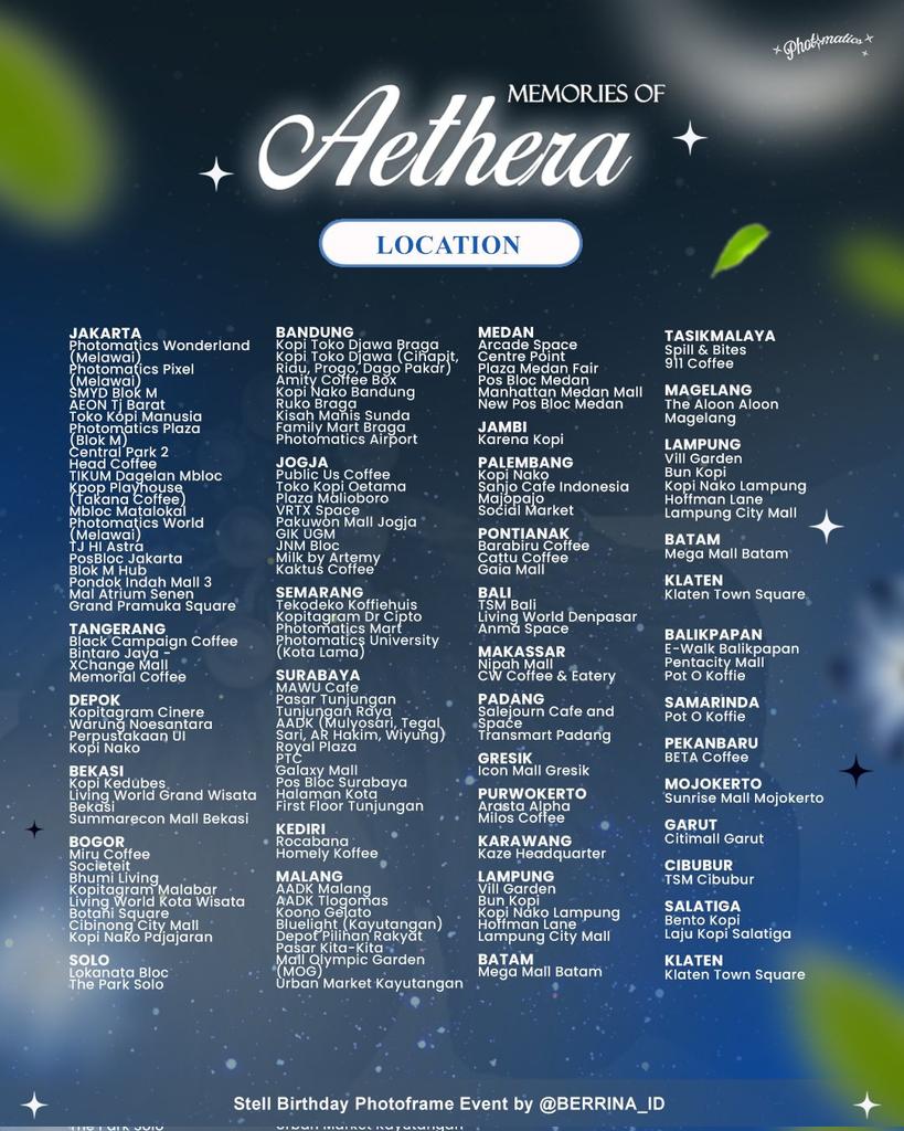 BERRINA_ID's tweet photo. ⋆｡°✩ Memories of Aethera ✩°｡⋆

Stell Birthday Photoframe Event by @BERRINA_ID

🗓️ June 1–30, 2026 
📍 Photomatics 

Every photo tells a story, every memory shines like a star ✨
Don't forget to tag us and use #StellExAethera 💛💫

#Stell #SB19_STELL @stellajero_ https://t.co/WOysyknHvV