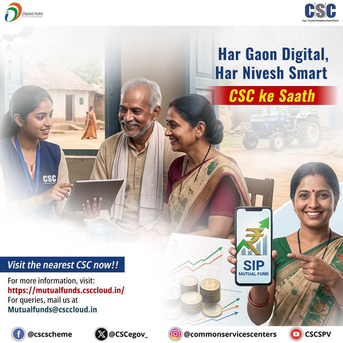 CSCegov_'s tweet photo. Har Gaon Digital, Har Nivesh Smart, CSC ke Saath...

Visit the nearest CSC now!!

Visit: https://t.co/Mz4SfYqQLU
For queries, mail us at Mutualfunds@csccloud.in

#CSC #NPS #NationalPensionScheme #Pension #RetirementScheme #DigitalIndia https://t.co/bLwE7yYdg4