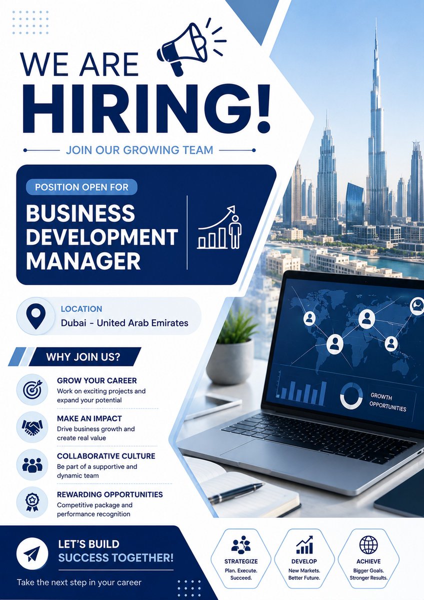 dubaijobs_ai's tweet photo. Position open for Business Development Manager
Location: Dubai - United Arab Emirates

Apply at: https://t.co/VDHgoALt3h

#career #businessdevelopmentmanager #salesjobs #uaejobs #hiringnow #jobseekers #الكويت #شهرجديد https://t.co/ELbYga6HcV