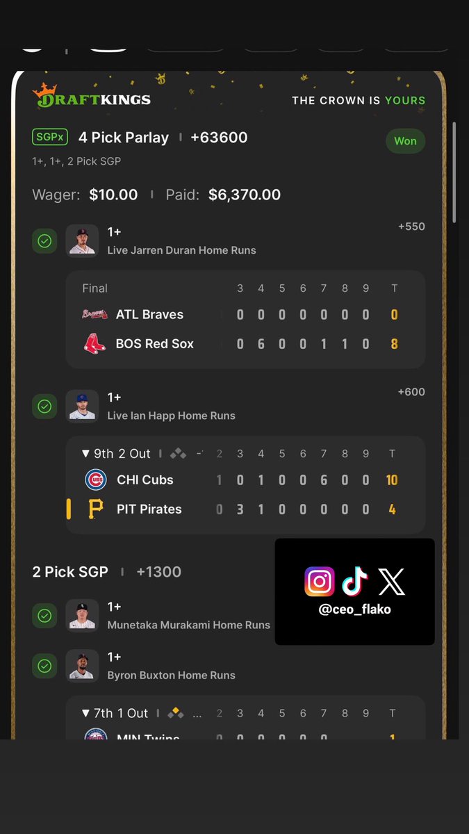 ceo_flako's tweet photo. Ive hit so many back to back slips its not even funny bro i dont know how yall dont win?? Comment how much you lost and ill bless you 

#parlay #fanduel #Gambling𝕏 #sports https://t.co/QvNfZhOECY