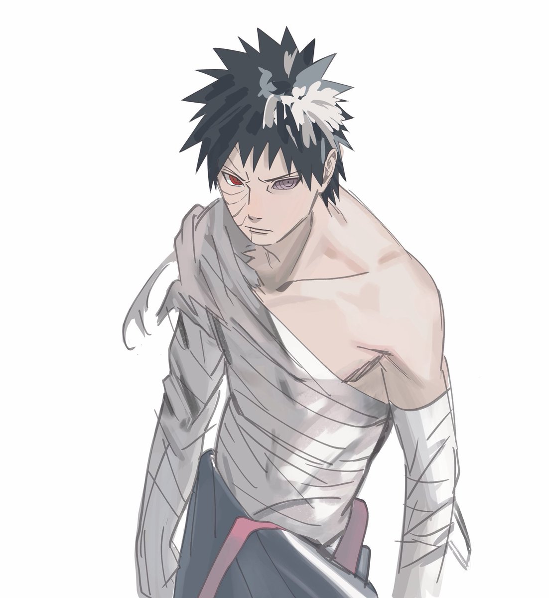 xny74240120's tweet photo. 带土你是一个可爱的小猫咪🥰🥰
喜欢你Obito

等我学完这期色彩课再来重绘一遍，先这样 https://t.co/Dyn50GEZ7i