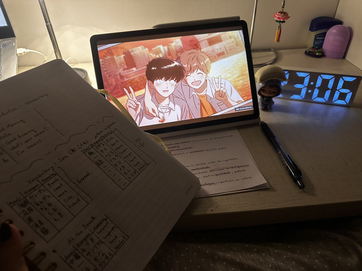 gingerailet's tweet photo. ailu’s studylog | #studytwt #collegetwt 

woke up feeling much better today, even tho i’m still a lil sick i managed to study for tomorrow’s dev psych exam and review katakana + learned some Sea (海) related vocab!! 

hope i’ll start earning japanese conjugation and grammar soon! https://t.co/vcH8LpIIRg