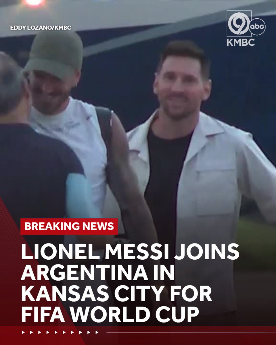 kmbc's tweet photo. The biggest star in the world's biggest sport has arrived in Kansas City. Soccer legend Lionel Messi landed at Charles B. Wheeler Downtown Airport shortly before 9 p.m. Sunday.

MORE: https://t.co/gHYeM0dUbJ https://t.co/miPv7iP5Fj