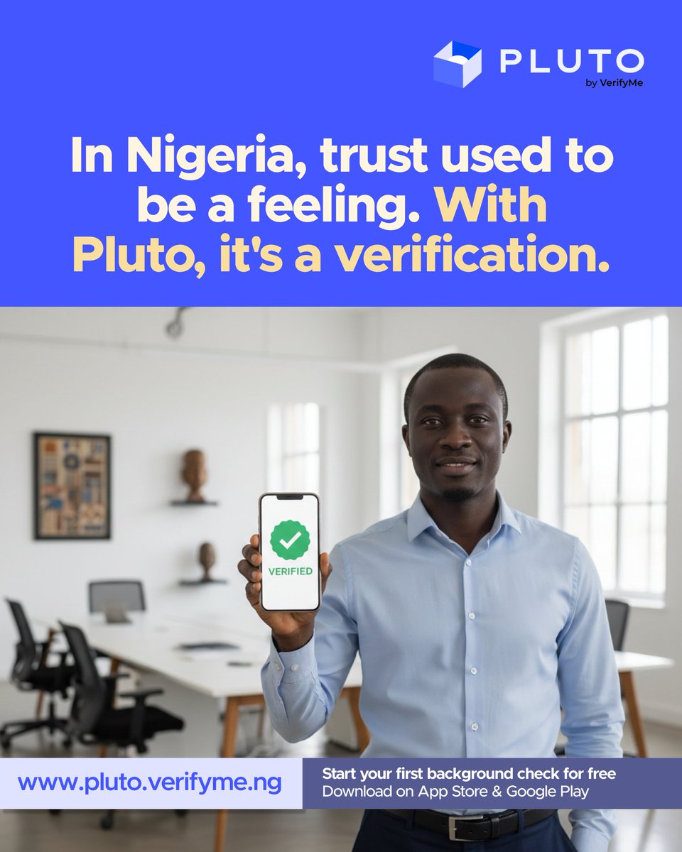 plutobyvmn's tweet photo. Every time you hire without verifying, you're gambling with your home, your business, and your peace of mind. 
 
Identity checks.
Address verification.
Guarantor checks.
Employment history.
Criminal records.
Risk scores.
All in one place.

You don't need to guess anymore.

#Pluto https://t.co/ZxCjOYcTps