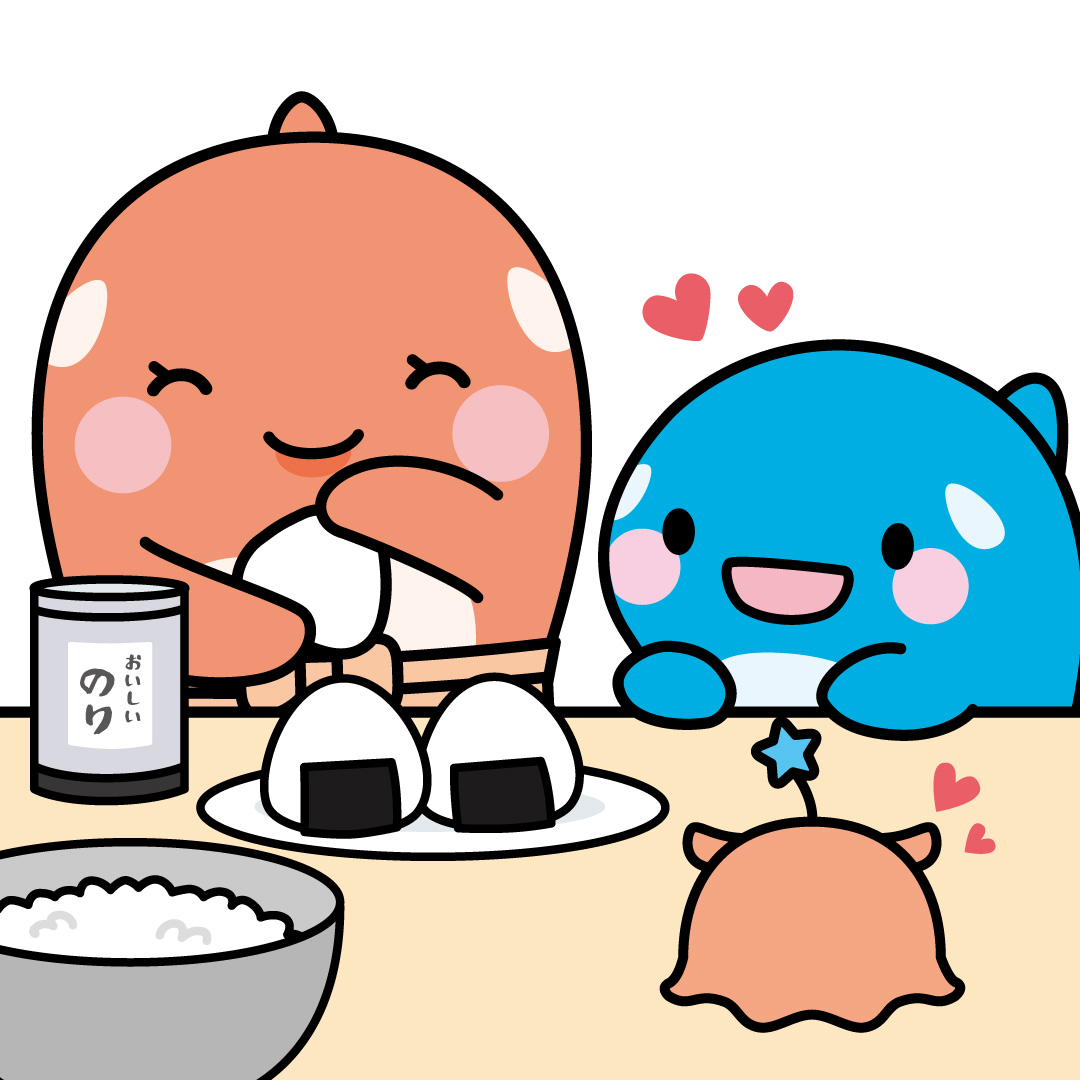 allpass_kun's tweet photo. お母さんのおにぎり、とってもおいしいんだよ！
#オルパスくん　#おにぎり https://t.co/EPXt5s1H2F