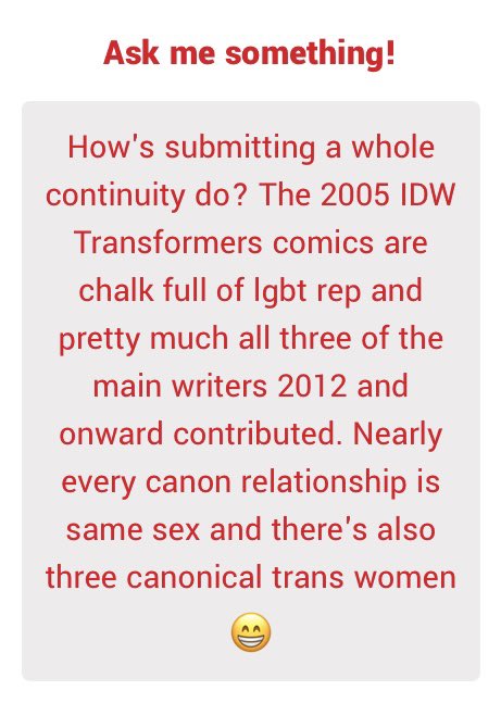 comicvisibility's tweet photo. faq ; You’re welcome to submit full runs or creatives (with recs)! The mod is not familiar with Transformers at all so submitting specific runs with an explanation would be helpful! https://t.co/5gEPdFTC0M