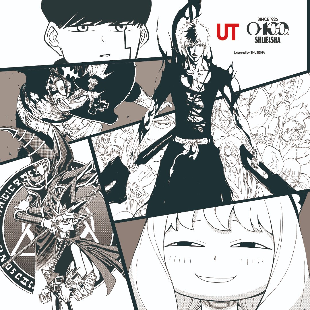 AniTVOfficial's tweet photo. UNIQLO x Shueisha's 100th Anniversary Collaboration is Confirmed.

Line-up: BLEACH, Black Clover, Yu-gi-Oh!, Spy x Family &amp; MASHLE. https://t.co/OPoYGlJ1aT