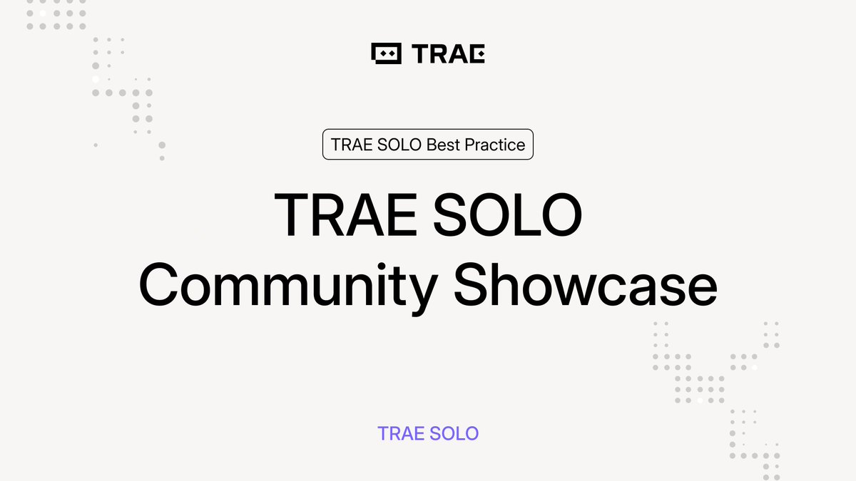 Trae_ai's tweet photo. What if your messy idea became a real, working project while you were still brainstorming?

That's happening daily in the TRAE SOLO community.

Here are 6 projects built with SOLO in the TRAE community. https://t.co/Ka8X4paxKy