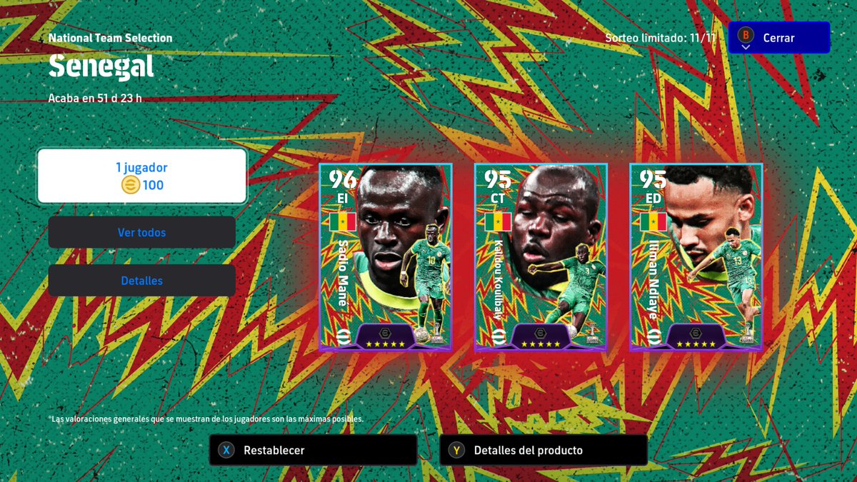luxo14581's tweet photo. National Teams Selection "Packs"

🇲🇦 11 Jugadores Resaltados 1100🪙
🇪🇬 11 Jugadores Resaltados 1100🪙
🇸🇳 11 Jugadores Resaltados 1100🪙
🇩🇿 11 Jugadores Resaltados 1100🪙

Para Vaciar las 4 Cajas 4400 🪙

@Konami Utilizando la licencia Copa de naciones de África de #efootball2026 https://t.co/YDwhkjpEDR