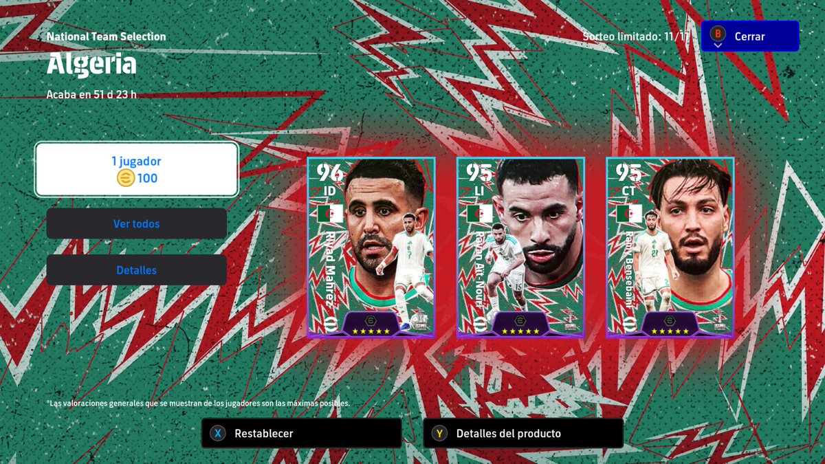 luxo14581's tweet photo. National Teams Selection "Packs"

🇲🇦 11 Jugadores Resaltados 1100🪙
🇪🇬 11 Jugadores Resaltados 1100🪙
🇸🇳 11 Jugadores Resaltados 1100🪙
🇩🇿 11 Jugadores Resaltados 1100🪙

Para Vaciar las 4 Cajas 4400 🪙

@Konami Utilizando la licencia Copa de naciones de África de #efootball2026 https://t.co/YDwhkjpEDR