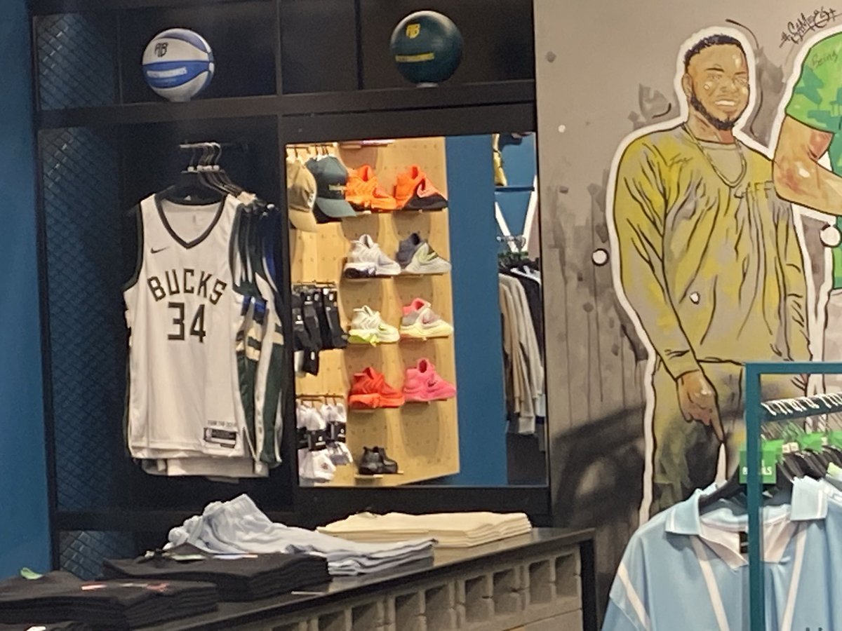 nbated's tweet photo. Just got back today from a 2 week trip to Greece with group of Schreiner U Staff and Students. Leaving Athens Airport today I saw this. Giannis add for recycling and the Brothers have an apparel Store at Athens airport. The Greek Freak is very visible here as you might expect. https://t.co/aGr5CD3Jz8