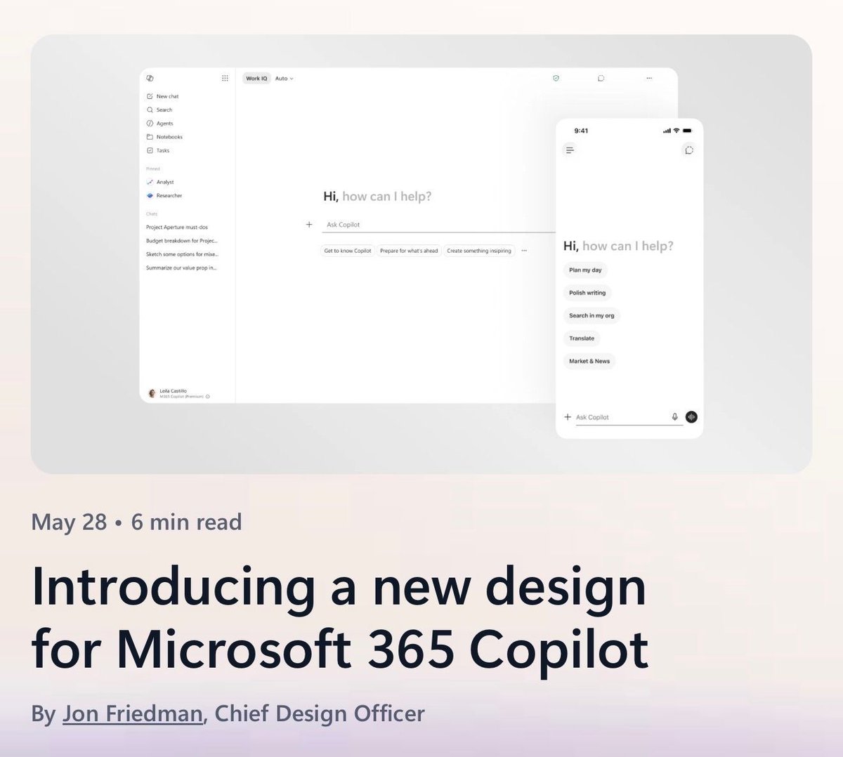 AlphaBalzer's tweet photo. This update shows where Copilot is heading next.
 🚀 More consistent experience 📊 Improved productivity flow 🔗 Deeper workspace integration
 📎 https://t.co/HzRZKq9CbO https://t.co/wuGhlbFNiv